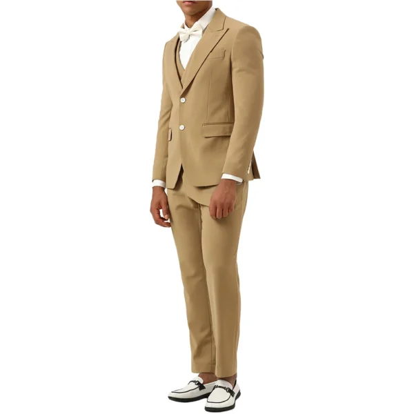 Men’s Brown 3 Piece Single Breasted Suit - Image 3