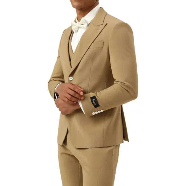 Men’s Brown 3 Piece Single Breasted Suit - Image 2