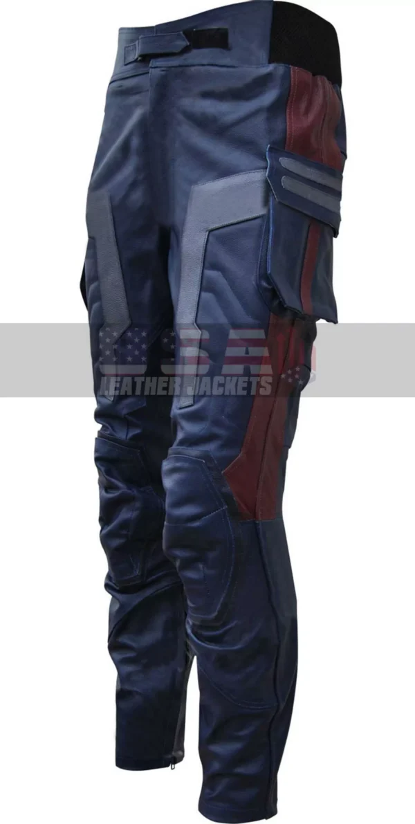 America Blue Leather Costume Pants - Image 2