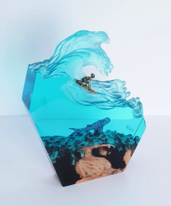 Handmade Unique Epoxy Resin Ocean Wave Lamp - Image 6