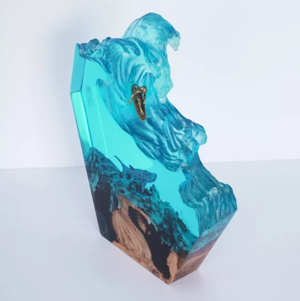 Handmade Unique Epoxy Resin Ocean Wave Lamp - Image 5