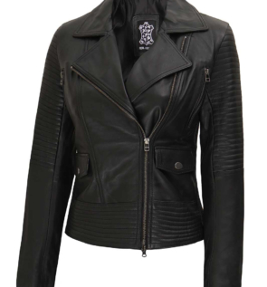 GalgadotBlackMotorcycleJacketWomens
