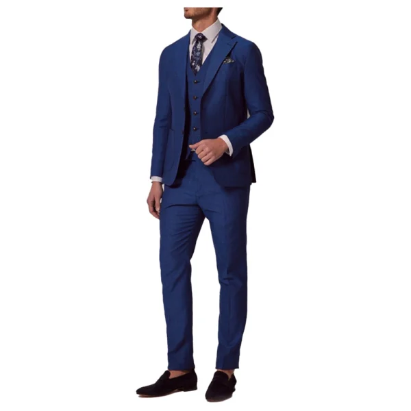 Men’s Royal Blue Italian Slim Fit 3 Piece Suit - Image 2