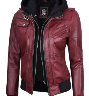 Maroonleatherbomberjacket