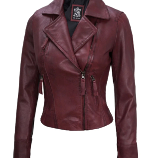 Maroonleatherjacketforwomens