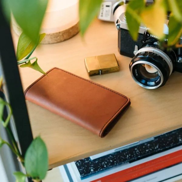 Men’s Bifold Leather Travel Wallet – Brown - Image 2
