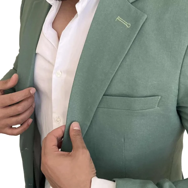 Mens Two Piece Sage Green Suit - Image 2