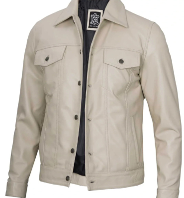 MensBeigerealleatherjacket