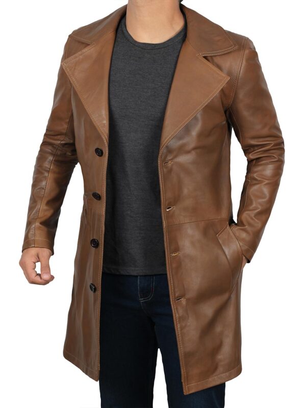 Jackson Men's Brown Leather Car Coat - Image 2