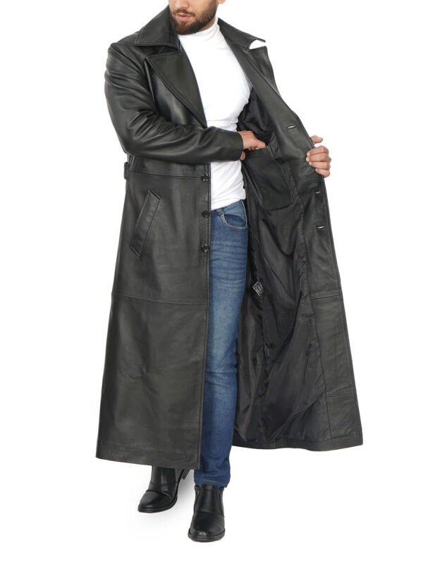 Jackson Men's Black Leather Long Coat - Image 6