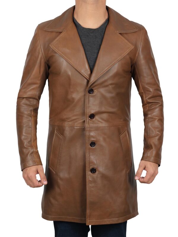Jackson Men's Brown Leather Car Coat - Image 3