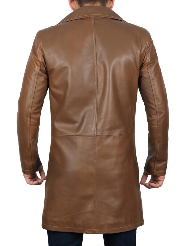 Jackson Men's Brown Leather Car Coat - Image 4