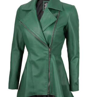 Peplumgreenleatherjacketwomen