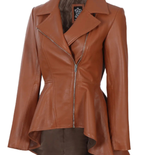 Realleatherpeplumleatherjacket