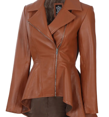 Realleatherpeplumleatherjacket