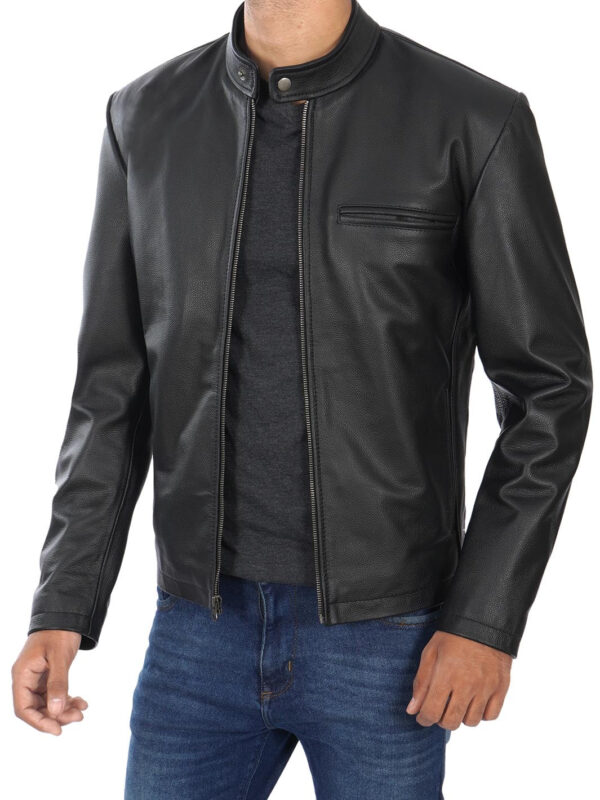Ricardo Men's Black Cow Hide Leather Motorcycle Jacket - Image 4