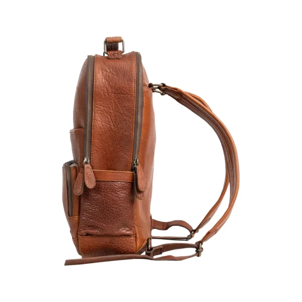 Stylish Brown Genuine Leather Backpack - Image 3