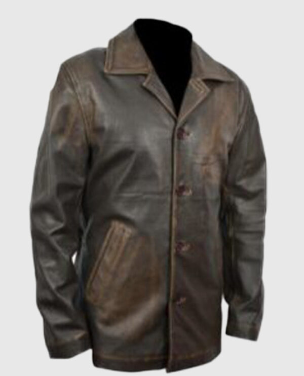 Supernatural Dean Winchester Distressed Brown Long Leather Jacket - Image 4