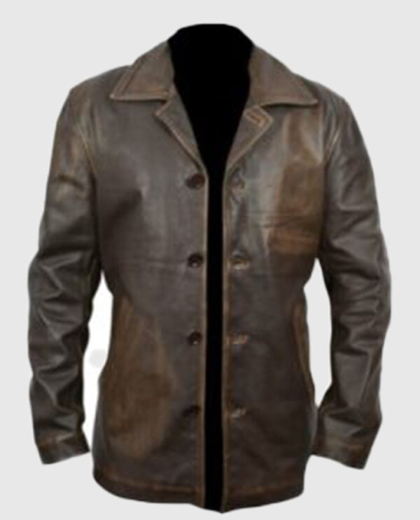 Supernatural Dean Winchester Distressed Brown Long Leather Jacket - Image 2