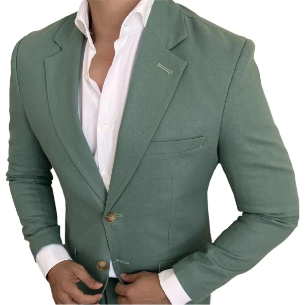 Mens Two Piece Sage Green Suit