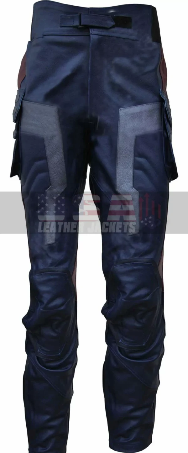 America Blue Leather Costume Pants - Image 3