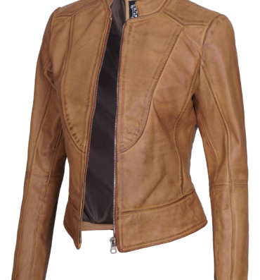 WomenCamelLeatherJacket_2