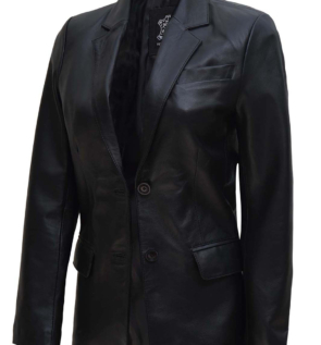 Women_sTwoButtonBlackLeatherBlazerJacket