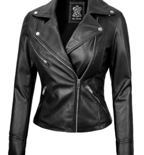 Womenblackbikerleatherjacket