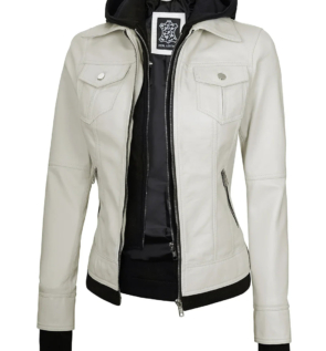 Womenleatherjacketwithhood
