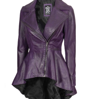 WomensPeplumBikerLeatherJacket