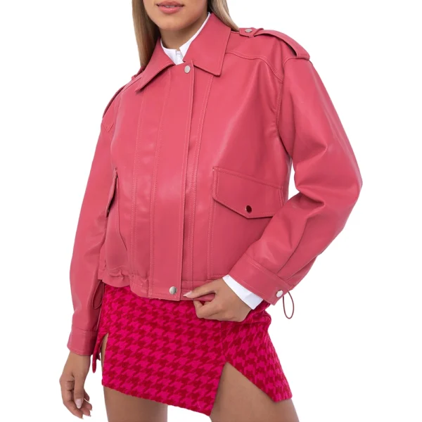 Rosa Genuine Pink Leather Shacket - Image 3