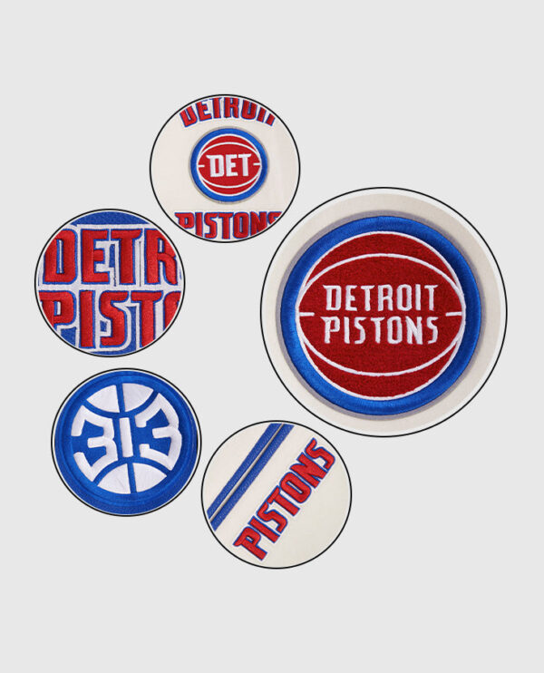 NBA Detroit Pistons Men's Blue Varsity Jacket - Image 5
