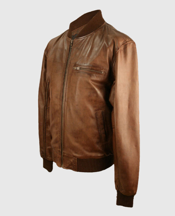 Classic Blouson Jacket in Brown Sheepskin - Image 2