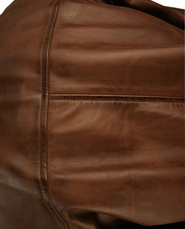 Classic Blouson Jacket in Brown Sheepskin - Image 3