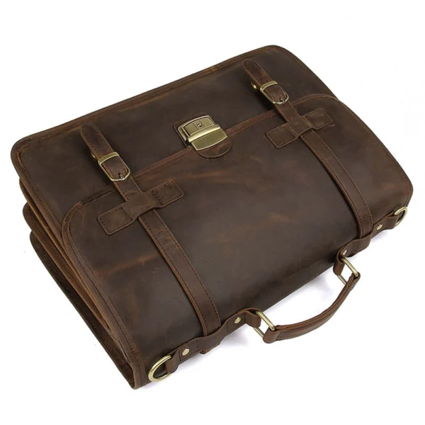 Dark Brown Leather Briefcase – The Professional’s Choice - Image 3