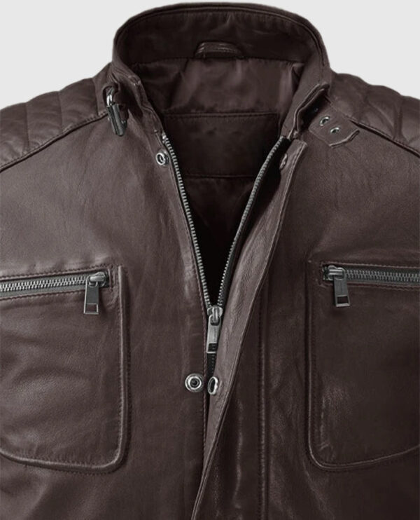 Firefly Moto Brown Biker Leather Jacket - Image 4
