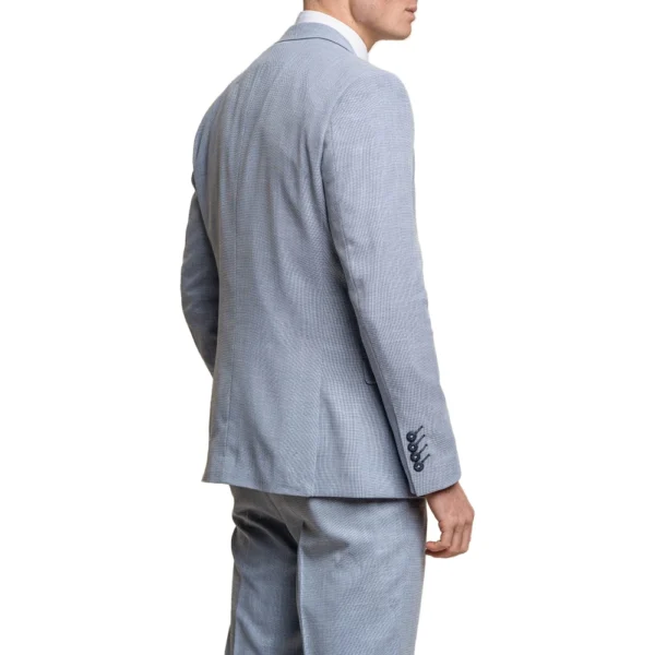 Mens Three Piece Aqua Blue Formal And Wedding Suit - Image 5