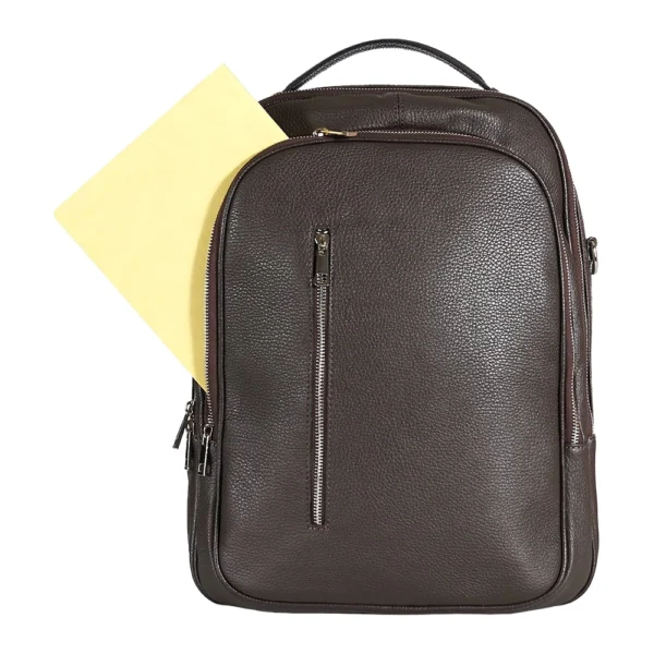 Dark Brown Vintage Laptop Leather Backpack - Image 3