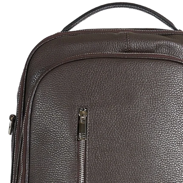 Dark Brown Vintage Laptop Leather Backpack - Image 9