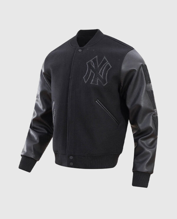 MLB New York Yankees Men's Black Varsity Jacket - Image 3