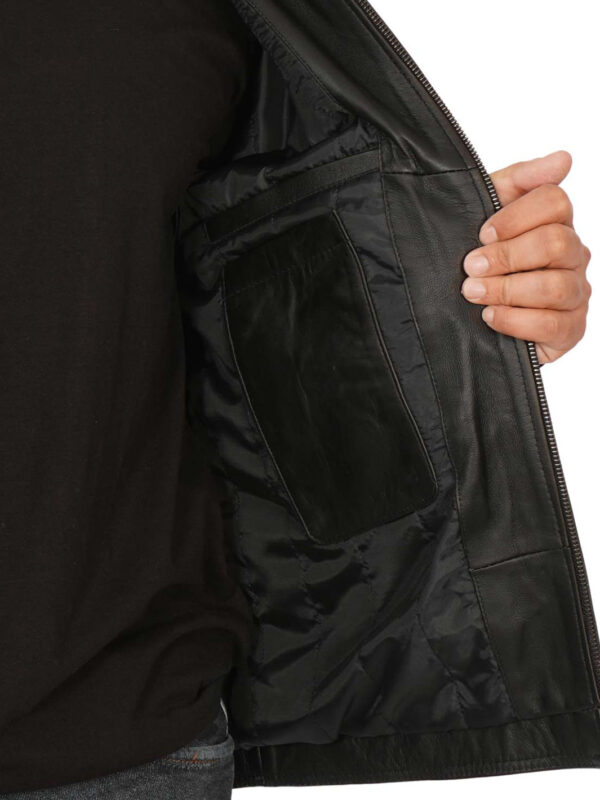 Thomas Mens Black Vintage Real Leather Jacket - Image 8