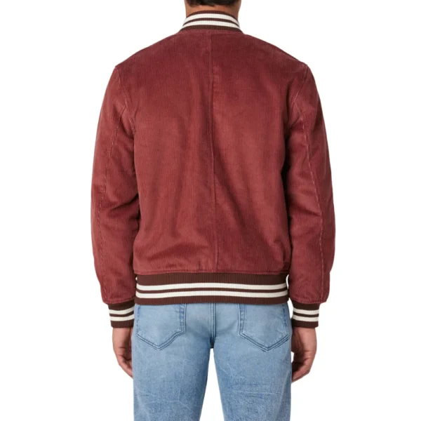 Mens Varsity Red Bomber Jacket - Image 3
