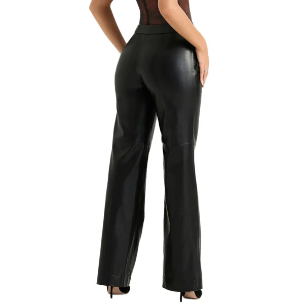 Premium Black Leather Trousers For Women - Image 8