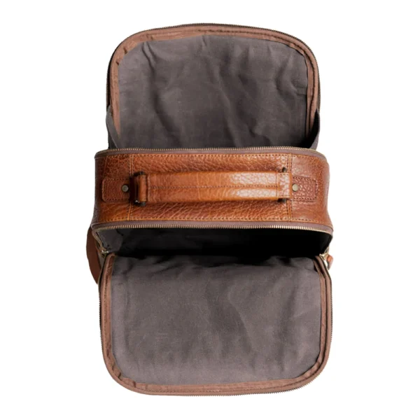 Stylish Brown Genuine Leather Backpack - Image 6