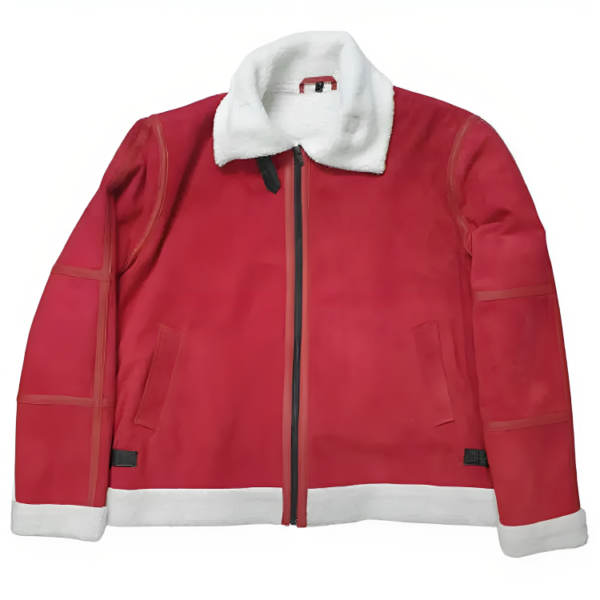 Clint Briggs Spirited Mens Red Aviator Jacket - Image 4
