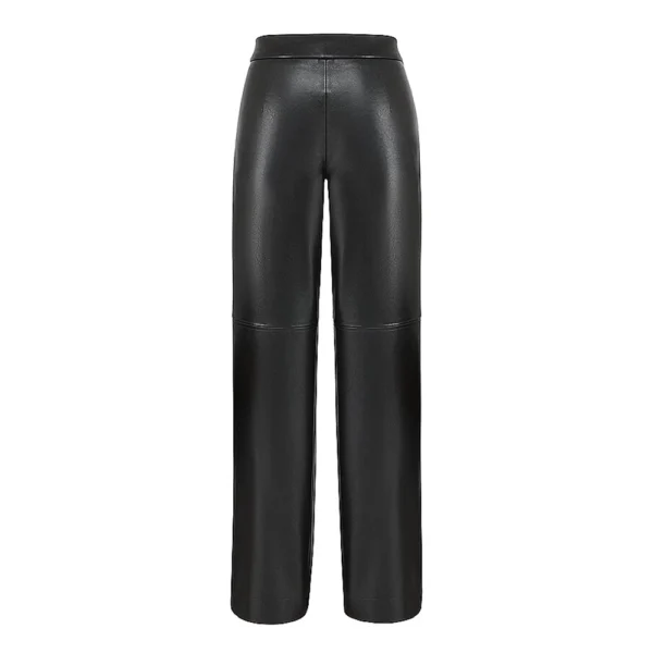 Premium Black Leather Trousers For Women - Image 3