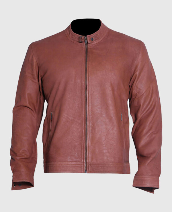Men's Cafe Racer Light Brown Suede Leather Jacket