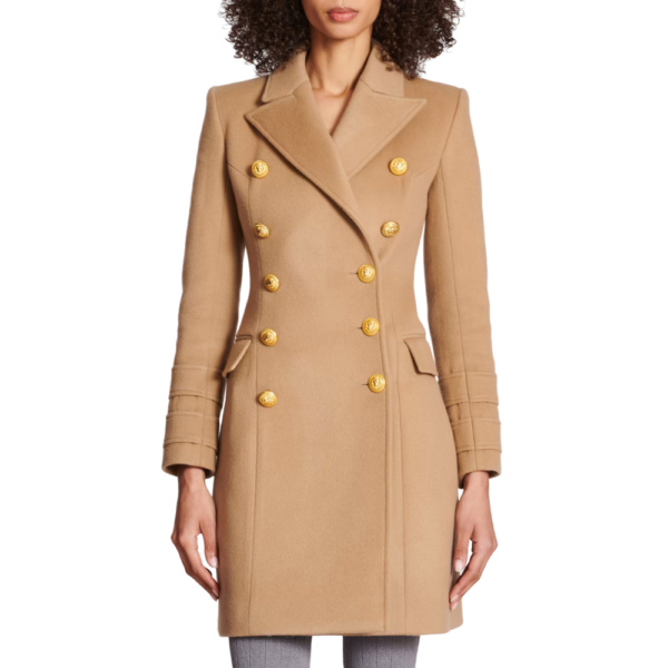 Betty Camon Brown Wool Double Breasted Coat
