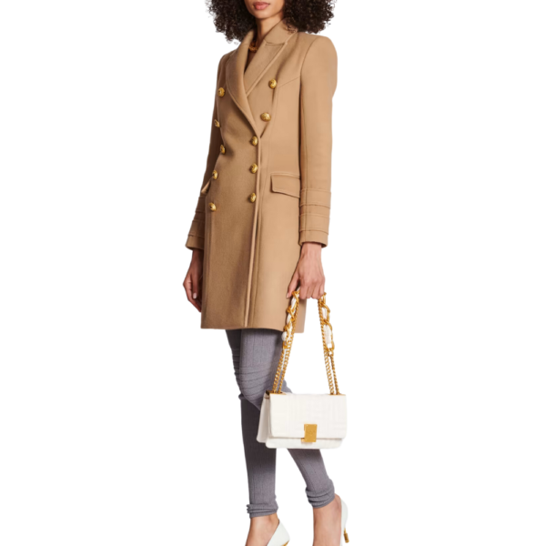 Betty Camon Brown Wool Double Breasted Coat - Image 3