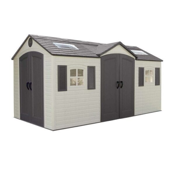 Dual Entry 15 ft. W x 8 ft. D Plastic Storage Shed - Image 3